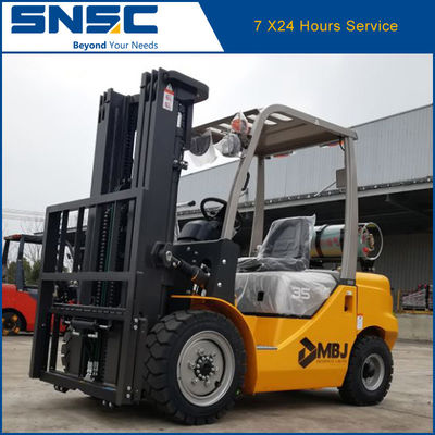 Japón NISSAN K25 Camioneta elevadora de gasolina SNSC Camión elevadora de gas licuado contrapeso