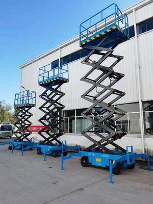 12m 14m 16m Plataforma de trabajo de tijeras hidráulica elevador de tijeras autopropulsado