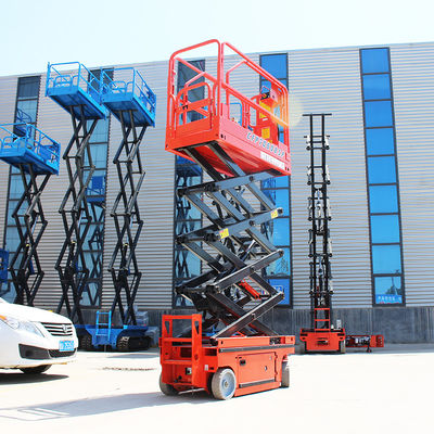 300 kg elevador eléctrico de tijera autopropulsado OEM plataforma móvil de elevación de tijera
